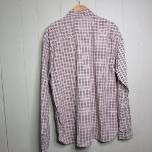 Magellan Sportswear Button Up Shirt XL Plaid Brown White - Picture 11 of 15